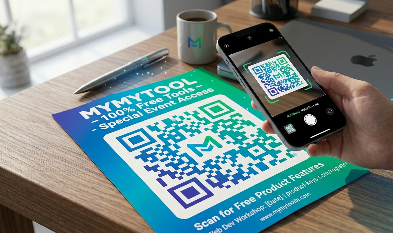 QR code on flyer and poster